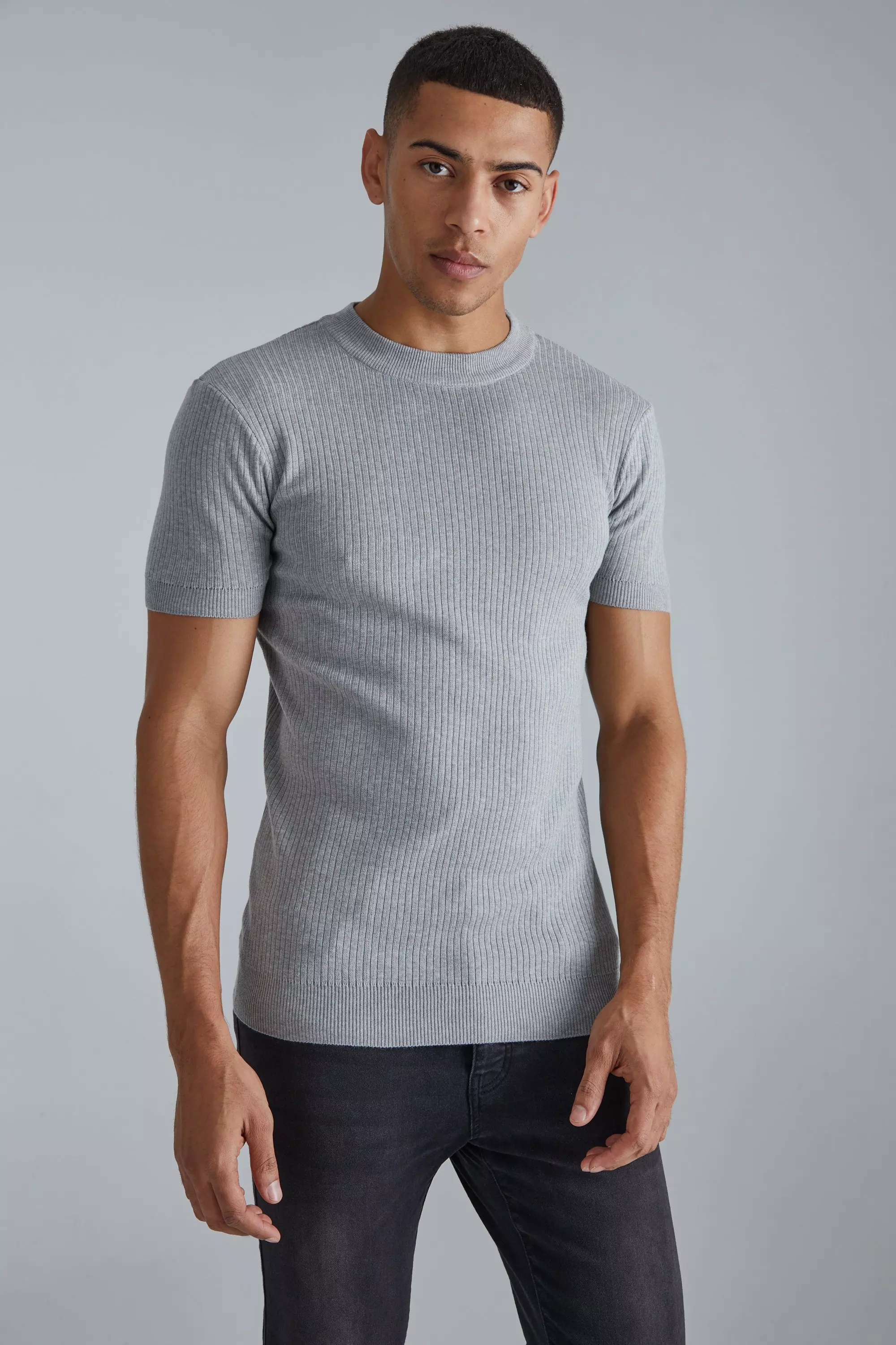 Gebreid shirt korte discount mouw